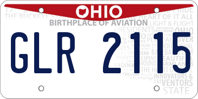 OH license plate GLR2115