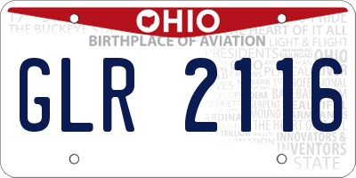 OH license plate GLR2116