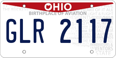OH license plate GLR2117