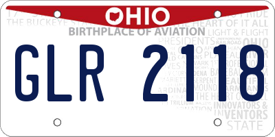 OH license plate GLR2118