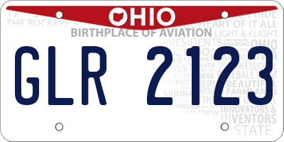 OH license plate GLR2123