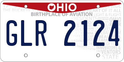 OH license plate GLR2124