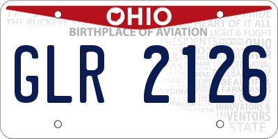 OH license plate GLR2126