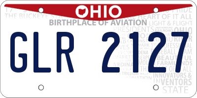 OH license plate GLR2127