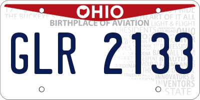 OH license plate GLR2133
