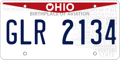 OH license plate GLR2134