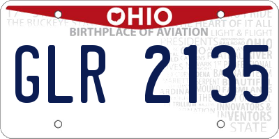 OH license plate GLR2135