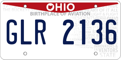 OH license plate GLR2136