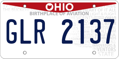OH license plate GLR2137