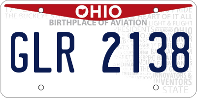 OH license plate GLR2138