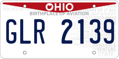 OH license plate GLR2139