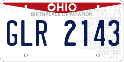 OH license plate GLR2143