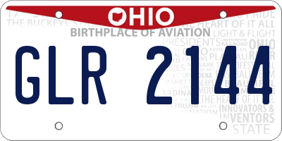OH license plate GLR2144