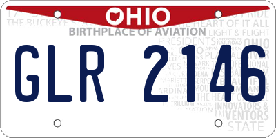 OH license plate GLR2146