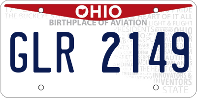 OH license plate GLR2149