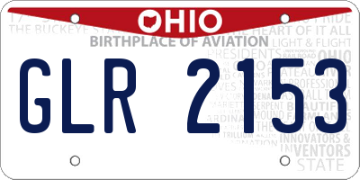OH license plate GLR2153