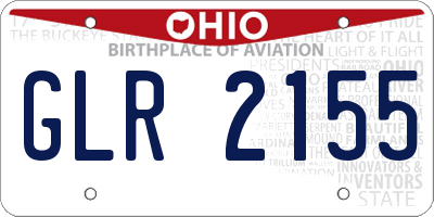 OH license plate GLR2155