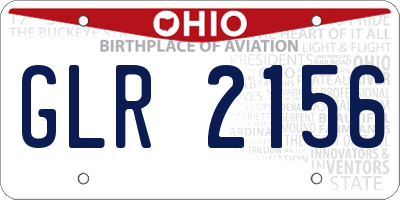 OH license plate GLR2156
