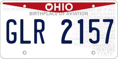 OH license plate GLR2157