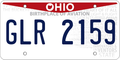 OH license plate GLR2159