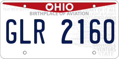 OH license plate GLR2160