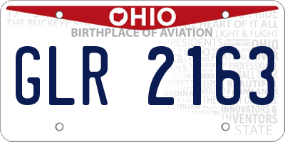 OH license plate GLR2163