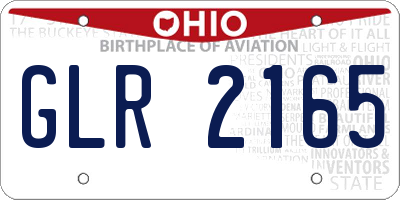 OH license plate GLR2165
