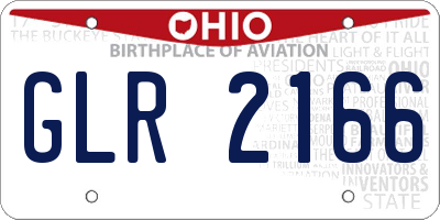 OH license plate GLR2166