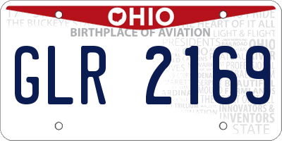 OH license plate GLR2169