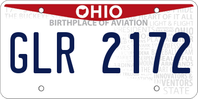 OH license plate GLR2172