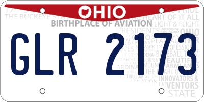 OH license plate GLR2173