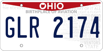 OH license plate GLR2174