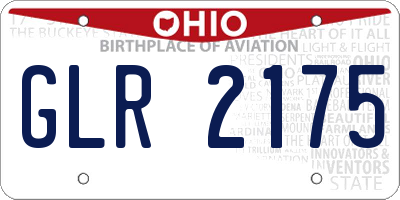 OH license plate GLR2175