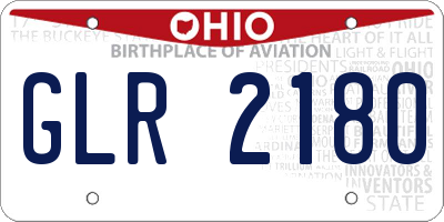 OH license plate GLR2180