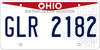 OH license plate GLR2182