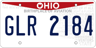 OH license plate GLR2184