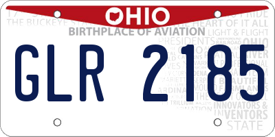 OH license plate GLR2185