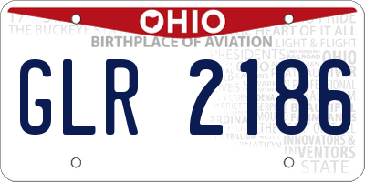 OH license plate GLR2186