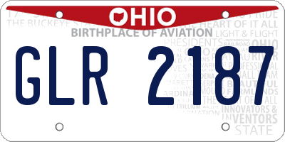 OH license plate GLR2187