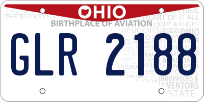 OH license plate GLR2188