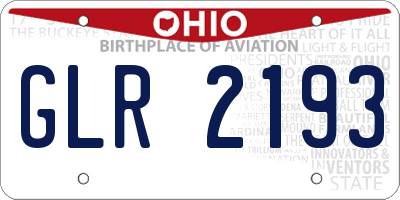 OH license plate GLR2193