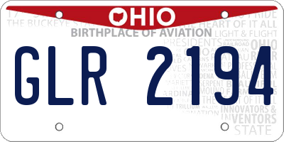 OH license plate GLR2194