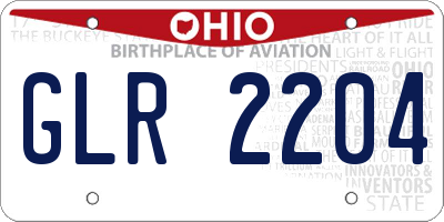 OH license plate GLR2204