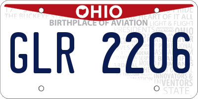 OH license plate GLR2206
