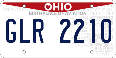 OH license plate GLR2210