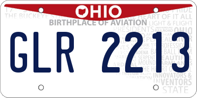 OH license plate GLR2213