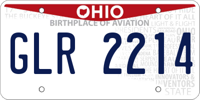 OH license plate GLR2214