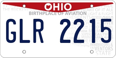 OH license plate GLR2215