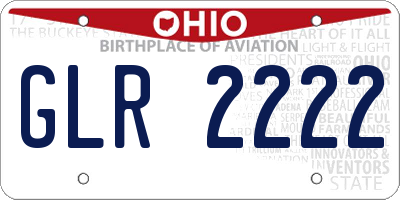 OH license plate GLR2222