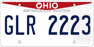 OH license plate GLR2223